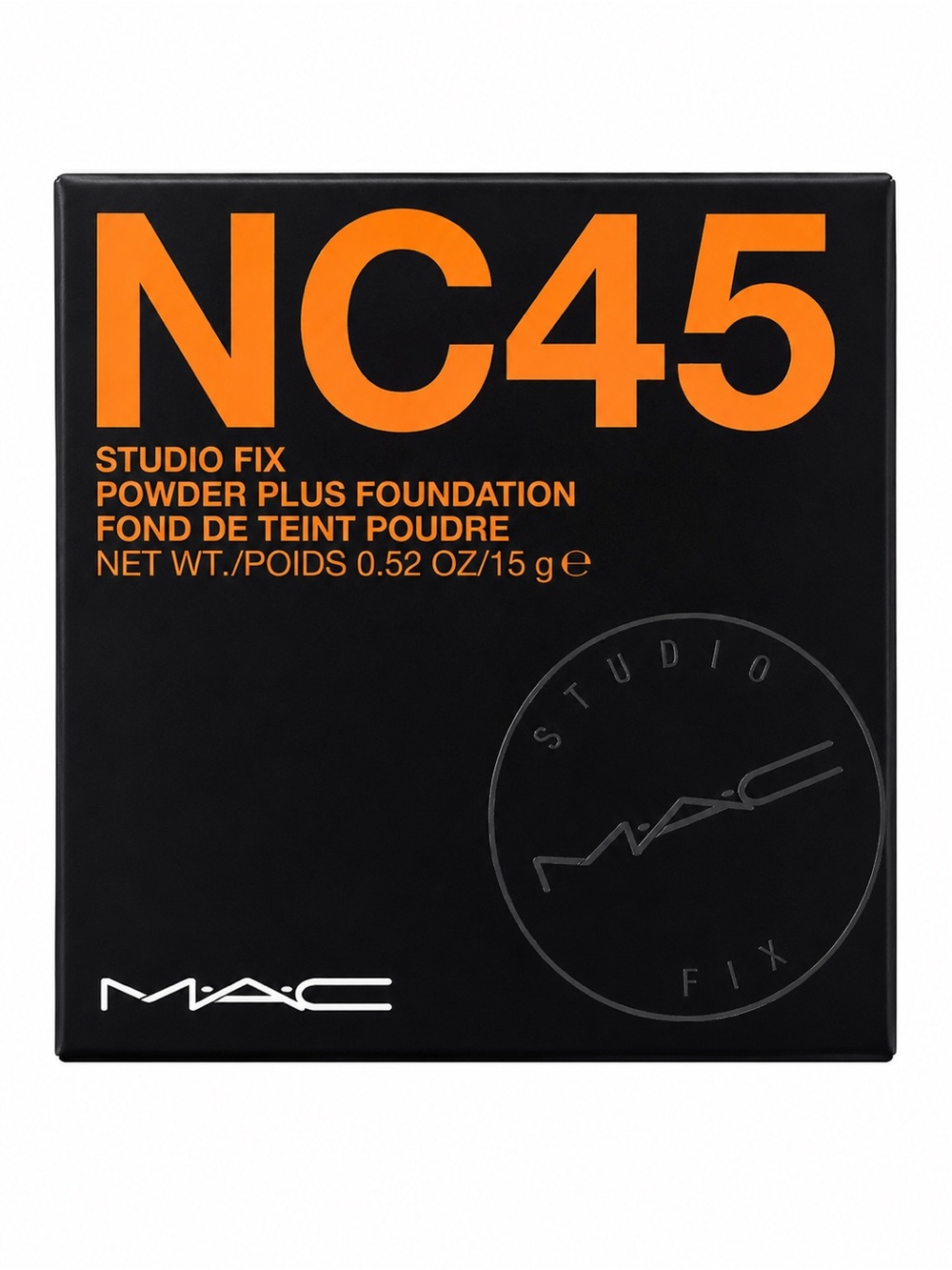 MAC Studio Fix Powder Plus Foundation NC45 - Black & Orange Packaging